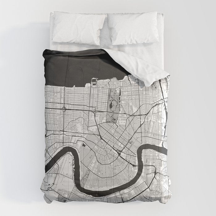 New Orleans Map Gray Comforter Gallery Image 6