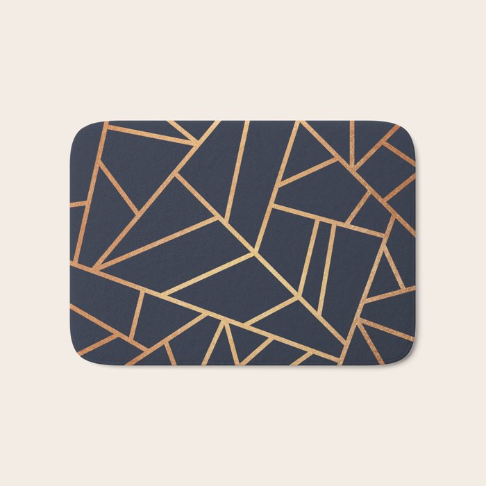 Copper and Midnight Navy Bath Mat Gallery Image 1