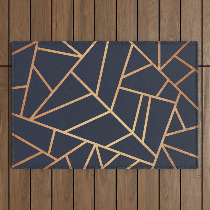 Copper and Midnight Navy Outdoor Rug Gallery Image 1