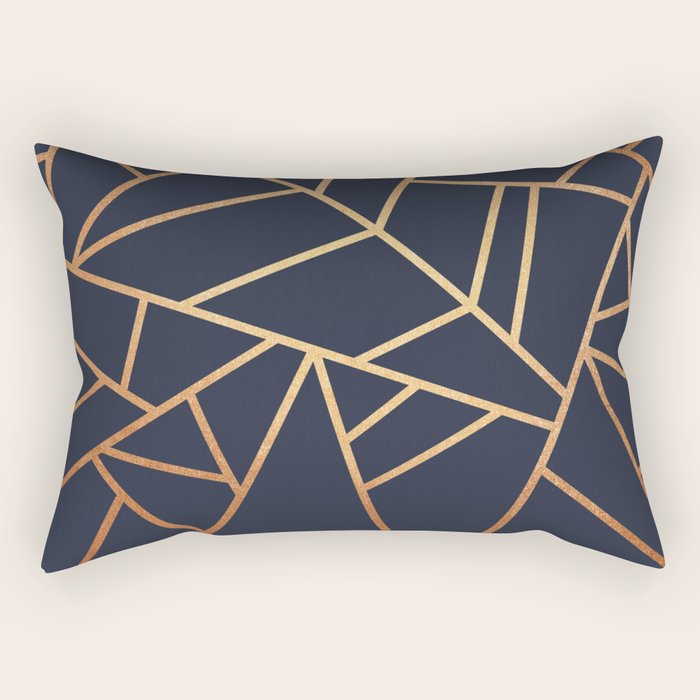 Copper and Midnight Navy Rectangular Pillow Gallery Image 1
