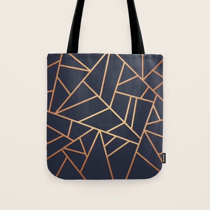 Copper and Midnight Navy Tote Bag Gallery Image 1
