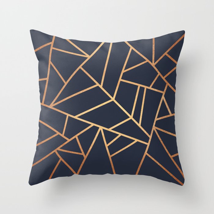 Copper and Midnight Navy Throw Pillow Gallery Image 6
