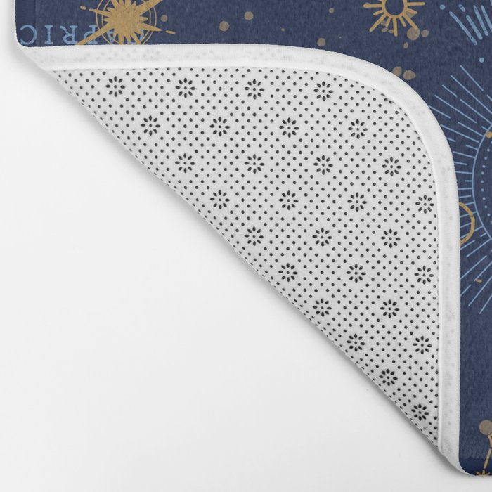 Dark blue zodiac abstract YB Bath Mat Gallery Image 2