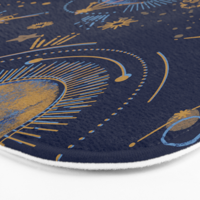 Dark blue zodiac abstract YB Bath Mat Gallery Image 3
