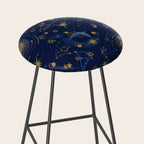 Dark blue zodiac abstract YB Stool Gallery Image 2