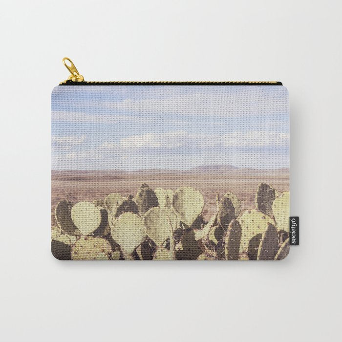West Texas Landscape x Marathon Prickly Pear Cactus Photography Carry All Pouch Gallery Image 1