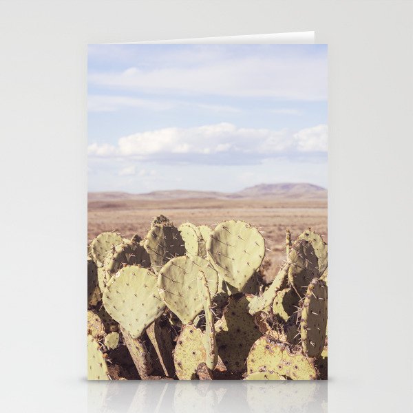 West Texas Landscape x Marathon Prickly Pear Cactus Photography Stationery Card Gallery Image 1