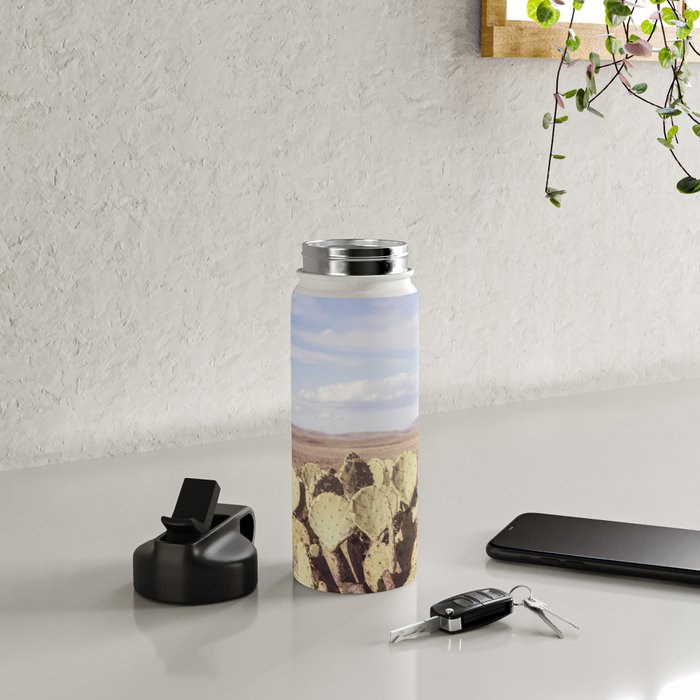 West Texas Landscape x Marathon Prickly Pear Cactus Photography Water Bottle Gallery Image 4