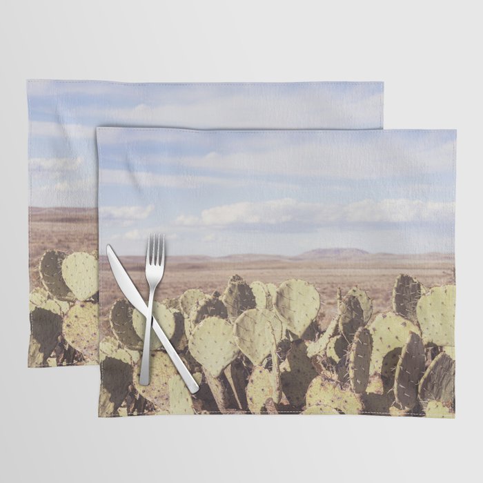 West Texas Landscape x Marathon Prickly Pear Cactus Photography Placemat Gallery Image 1