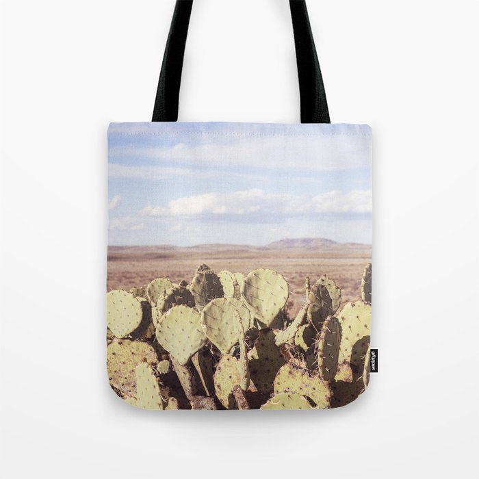 West Texas Landscape x Marathon Prickly Pear Cactus Photography Tote Bag Gallery Image 1