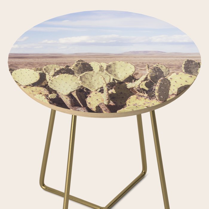 West Texas Landscape x Marathon Prickly Pear Cactus Photography Side Table Gallery Image 2
