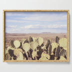 West Texas Landscape x Marathon Prickly Pear Cactus Photography Serving Tray Gallery Image 1