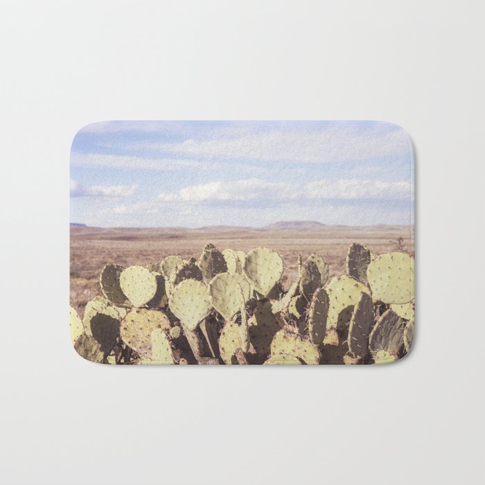 West Texas Landscape x Marathon Prickly Pear Cactus Photography Bath Mat Gallery Image 1