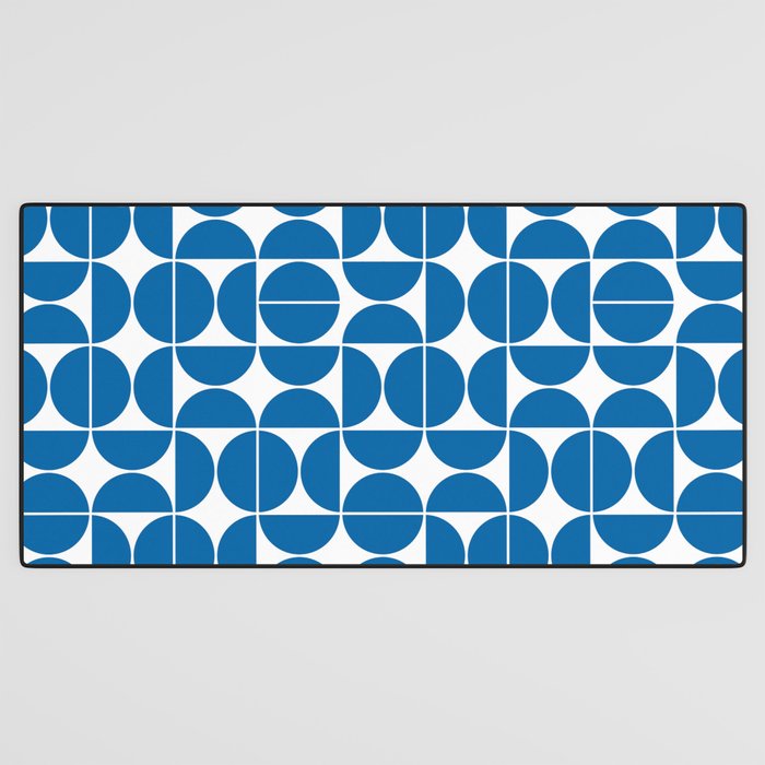 Mid Century Modern Geometric 04 Electric Blue Desk Mat Gallery Image 3
