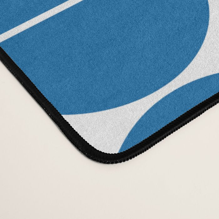 Mid Century Modern Geometric 04 Electric Blue Desk Mat Gallery Image 4