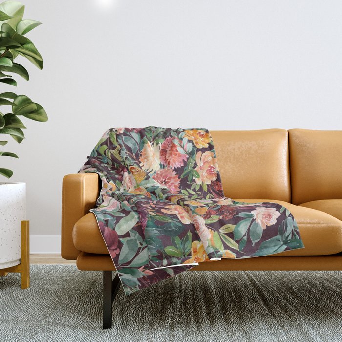 Fall Floral Throw Blanket Gallery Image 1