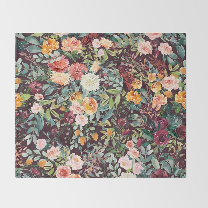 Fall Floral Throw Blanket Gallery Image 2