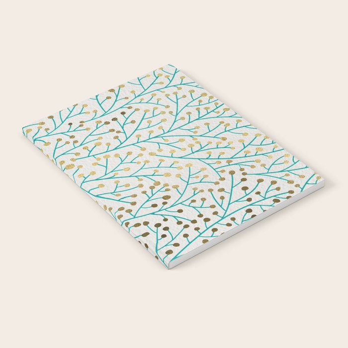 Berry Branches - Turquoise & Gold Notebook Gallery Image 1