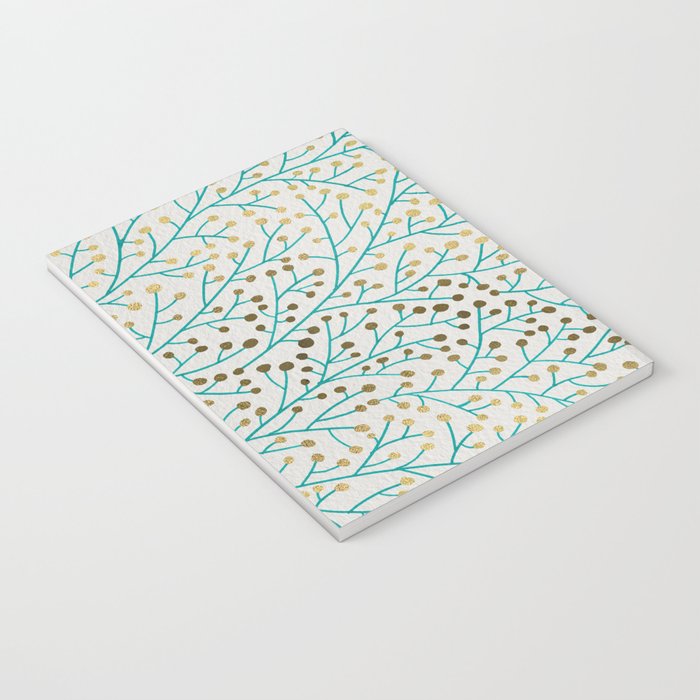Berry Branches - Turquoise & Gold Notebook Gallery Image 3