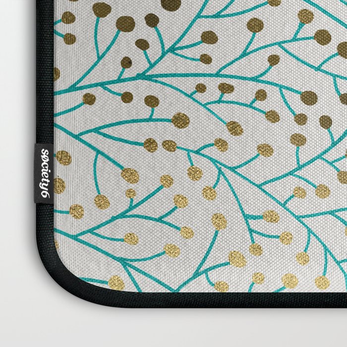 Berry Branches - Turquoise & Gold Laptop Sleeve Gallery Image 3
