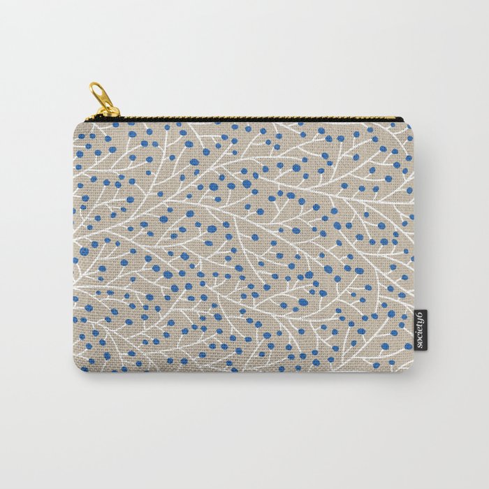 Blue & White Berry Branches Carry All Pouch Gallery Image 1