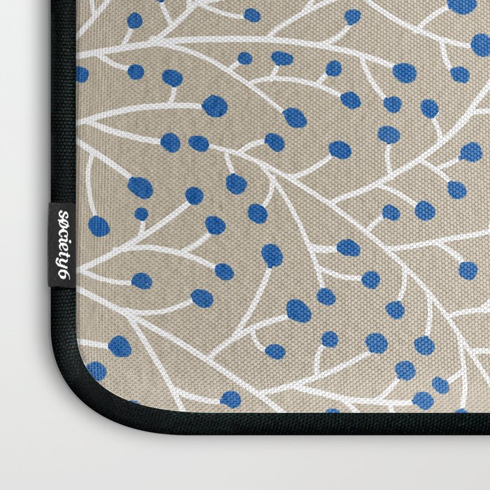 Blue & White Berry Branches Laptop Sleeve Gallery Image 3