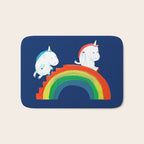 Unicorn on rainbow slide Bath Mat Gallery Image 1