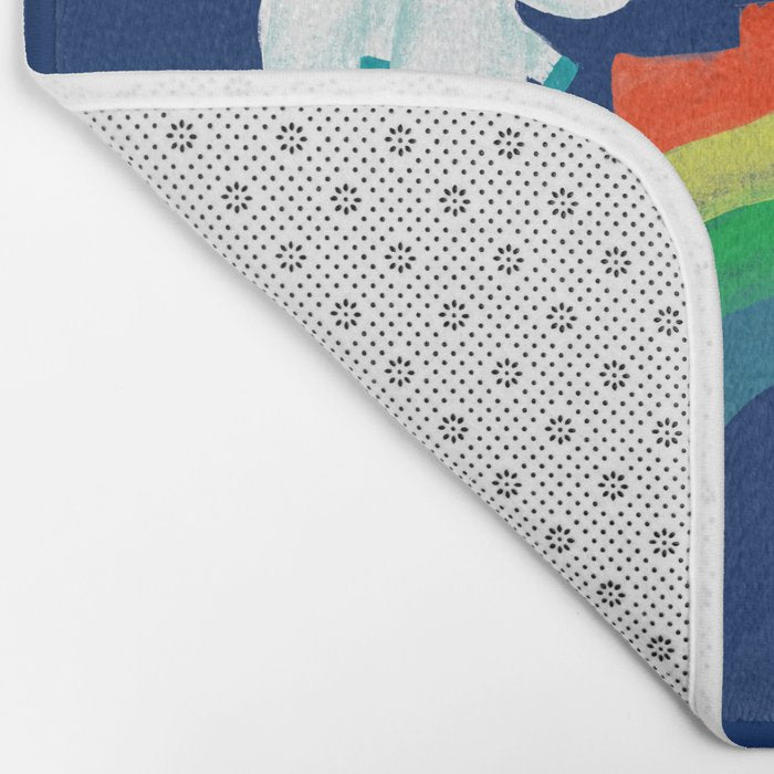 Unicorn on rainbow slide Bath Mat Gallery Image 2