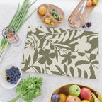 Reverse Floral Olive Green Cutting Board Gallery Image 2