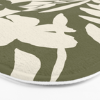 Reverse Floral Olive Green Bath Mat Gallery Image 3