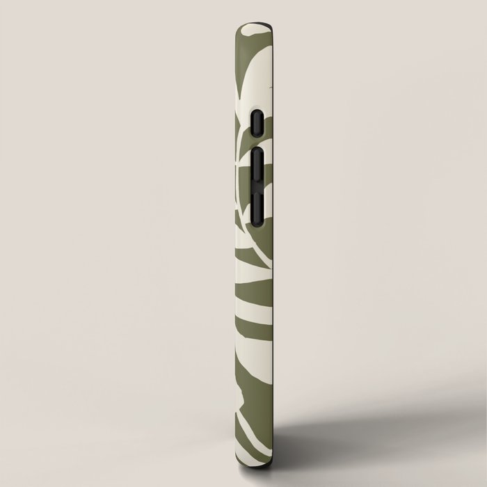 Reverse Floral Olive Green iPhone Case Gallery Image 2