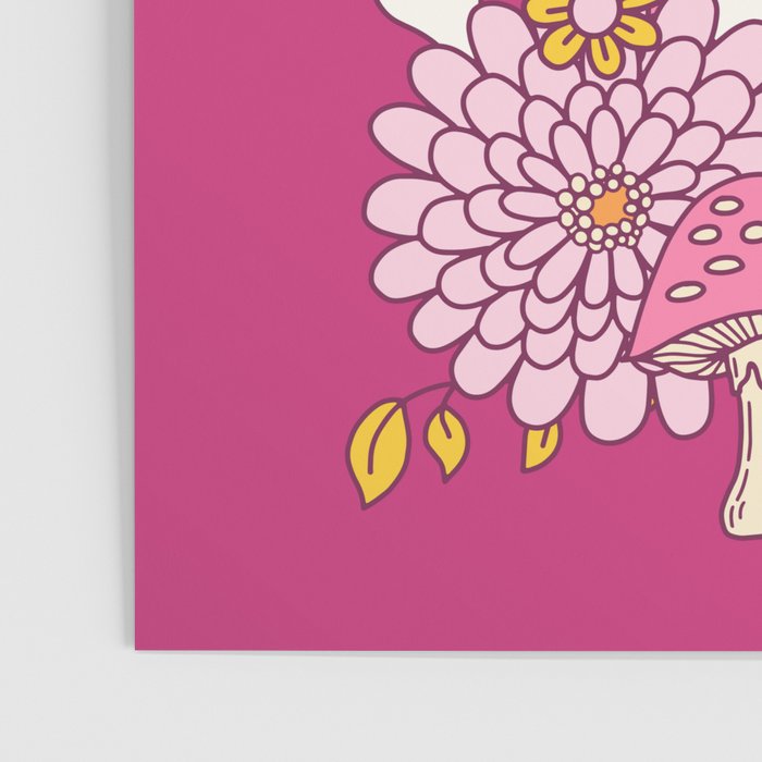 Spooky Mushroom Garden - Fuchsia Poster Gallery Image 3