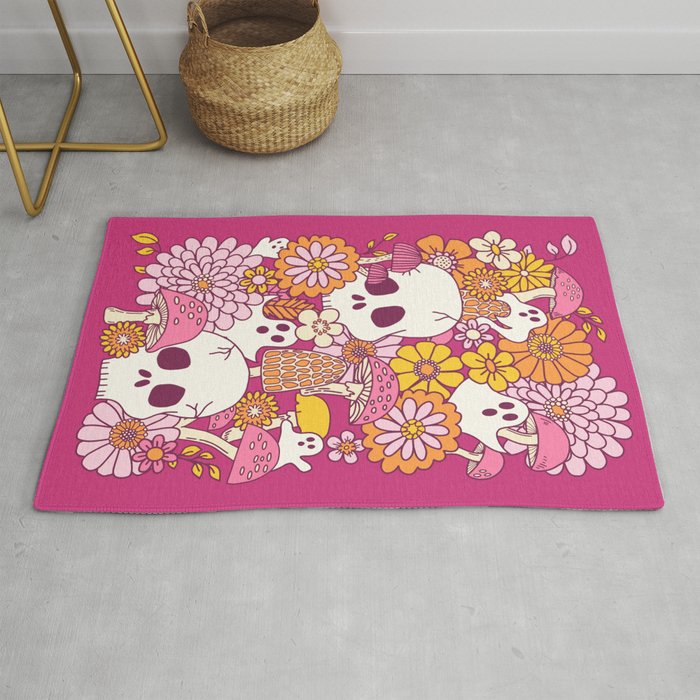 Spooky Mushroom Garden - Fuchsia Rug Gallery Image 1