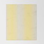 Fine Stripes Narrow Vertical Stripe Pattern in Butter Yellow and White Throw Blanket Gallery Image 2