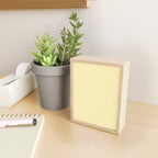 Fine Stripes Narrow Vertical Stripe Pattern in Butter Yellow and White Mini Art Print Gallery Image 2