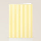 Fine Stripes Narrow Vertical Stripe Pattern in Butter Yellow and White Stationery Card Gallery Image 2