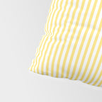 Fine Stripes Narrow Vertical Stripe Pattern in Butter Yellow and White Pillow Sham Gallery Image 4