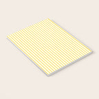 Fine Stripes Narrow Vertical Stripe Pattern in Butter Yellow and White Notebook Gallery Image 3