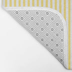 Fine Stripes Narrow Vertical Stripe Pattern in Butter Yellow and White Bath Mat Gallery Image 2