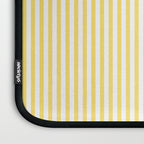 Fine Stripes Narrow Vertical Stripe Pattern in Butter Yellow and White Laptop Sleeve Gallery Image 3