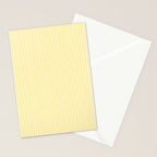 Fine Stripes Narrow Vertical Stripe Pattern in Butter Yellow and White Stationery Card Gallery Image 2