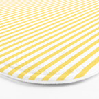 Fine Stripes Narrow Vertical Stripe Pattern in Butter Yellow and White Bath Mat Gallery Image 3