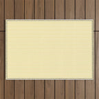 Fine Stripes Narrow Vertical Stripe Pattern in Butter Yellow and White Outdoor Rug Gallery Image 1