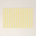 Fine Stripes Narrow Vertical Stripe Pattern in Butter Yellow and White Welcome Mat Gallery Image 1