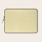Fine Stripes Narrow Vertical Stripe Pattern in Butter Yellow and White Laptop Sleeve Gallery Image 1