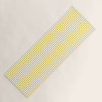 Fine Stripes Narrow Vertical Stripe Pattern in Butter Yellow and White Yoga Mat Gallery Image 1