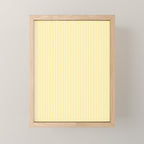 Fine Stripes Narrow Vertical Stripe Pattern in Butter Yellow and White Mini Art Print Gallery Image 1