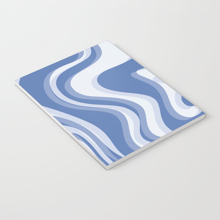 Trippy Glitch Blue Retro Liquid Swirl Abstract Pattern Notebook Gallery Image 3