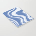 Trippy Glitch Blue Retro Liquid Swirl Abstract Pattern Notebook Gallery Image 3