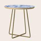 Trippy Glitch Blue Retro Liquid Swirl Abstract Pattern Side Table Gallery Image 1